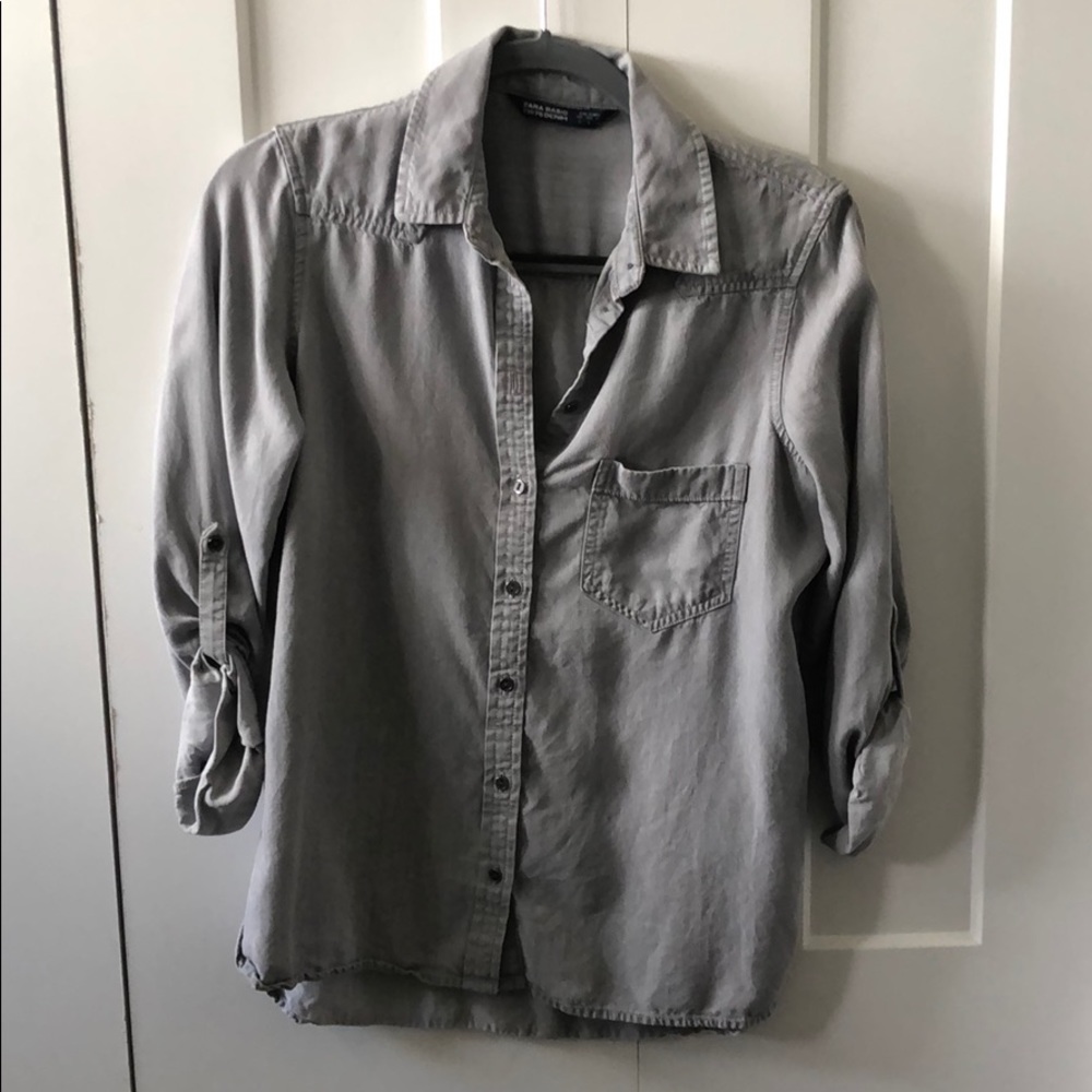 ZARA gray button down